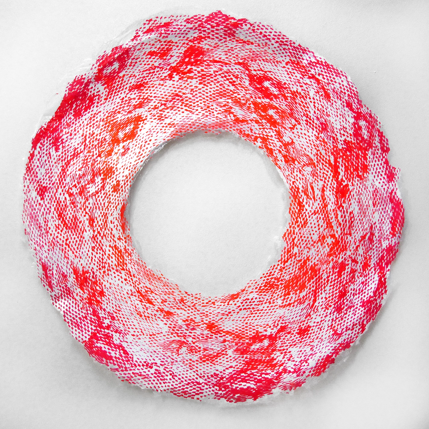 Adult Universe 04.09.20 — a pink and red screen-print collage ring.